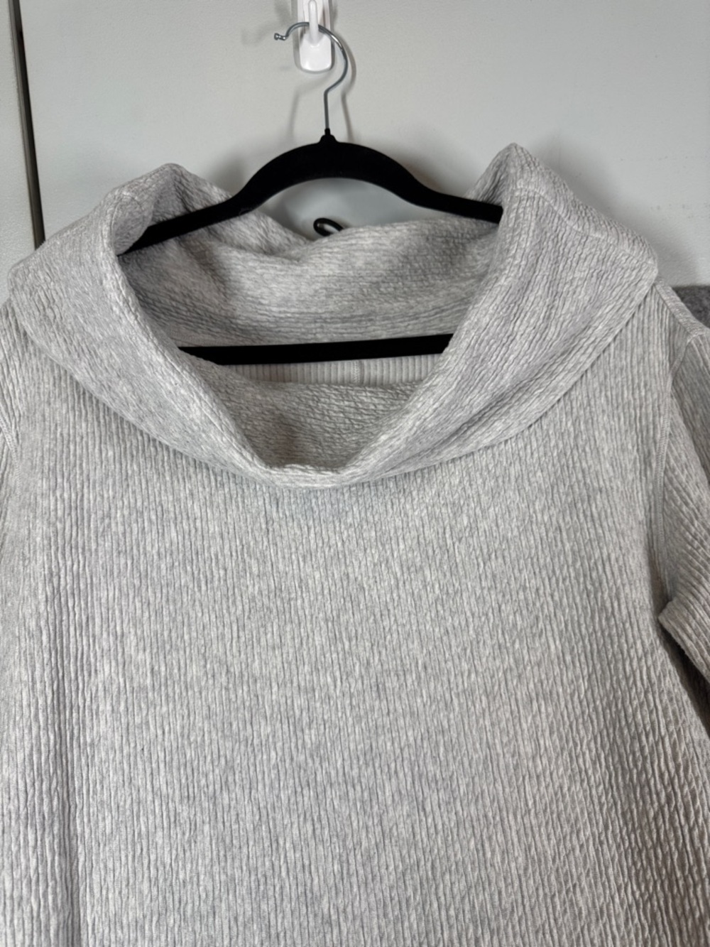 Lululemon Along the Way Dress Light Gray Cowl Neck Sweater Dress Ribbed Slouchy - Picture 7 of 14
